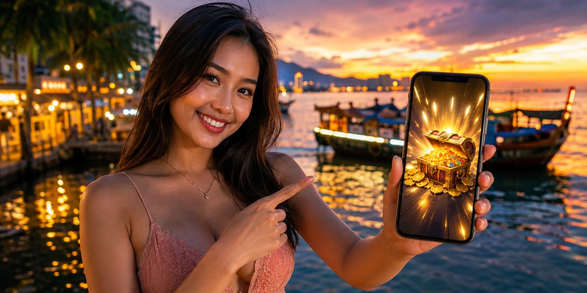 Pengguna b1a4 mengakses akaun melalui telefon pintar di Penang